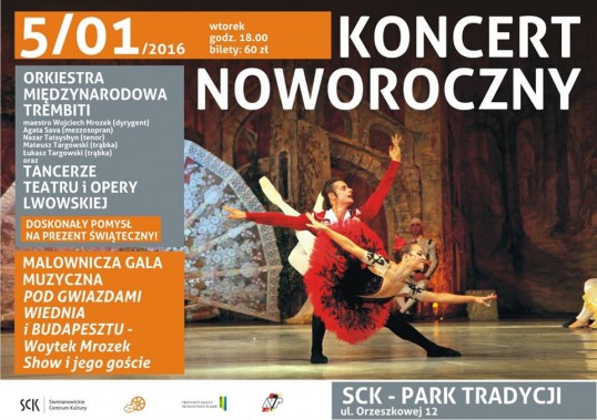 Koncert noworoczny w Parku Tradycji - plakat