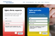 Strona startowa Siemianowice dla Ukrainy z formularzami do wypełnienia