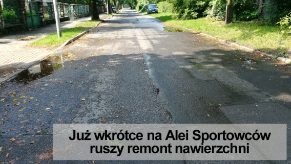 Już wkrótce na Alei Sportowców  ruszy remont nawierzchni
