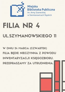 Plakat inwentaryzacja zbiorów, informacja