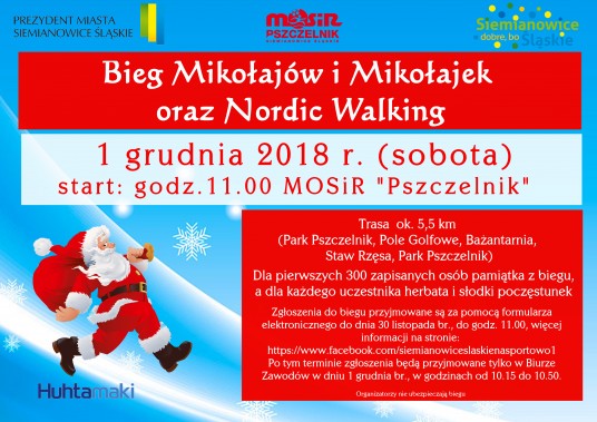 Bieg Mikołajek i Mikołajów - plakat