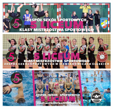 Plakat ze zdjęciami uczniów - młodych sportowców