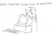 Rysunek satyryczny dotyczący pracy archiwistów