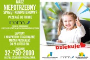 plakat informujący o zbieraniu sprzętu komputerowego