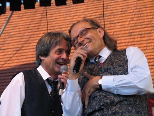 Na zdjęciu Aleksander Trzaska i Jerzy Ciurlok czyli śląska grupa kabaretowa- Masztalscy