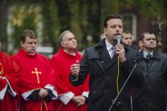 Odsłonięcie posągu św. Floriana na plantach przy kościele św. Antoniego.