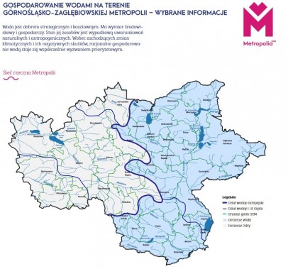 zrzut ekranu przedstawiający mapę sieci rzecznej Metropolii
