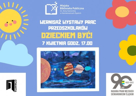 Plakat zapraszający na wernisaż wystawy Dzieckiem Być