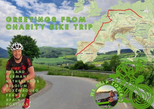 Infografika o kolejnej wyprawie rowerowej Tomasza Dziergi.