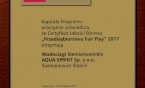 Aqua-Sprint - przedsiębiorstwo Fair Play