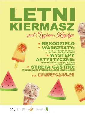 Letni Kiermasz Rękodzieła - plakat z programem imprezy