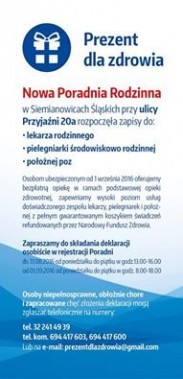 Afisz informacyjny poradni