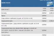 Cennik lodowiska w Parku "Pszczelnik"