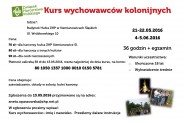 Kurs wychowawców kolonijnych - plakat