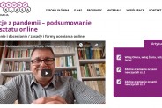 Zrzut strony internetowej ze zdalnym nauczaniem uczniów z powodu pandemii.