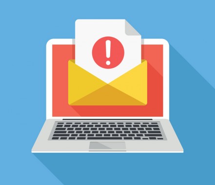 Grafika ostrzegająca przed zawirusowanymi wiadomościami e-mail