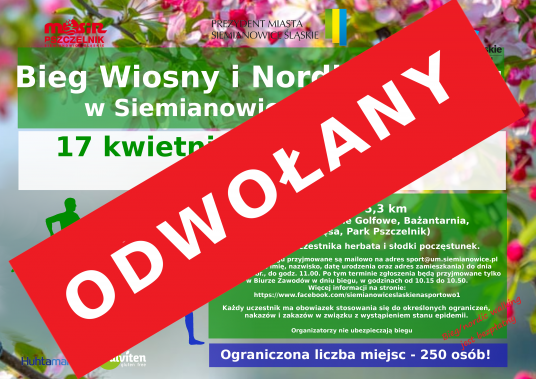 Plakat Biegu Wiosny oraz Nordic Walking