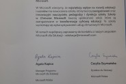 Pismo z informacja o przyznaniu szkole certyfikatu