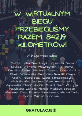 Plakat - uczestnicy i rezultaty biegu