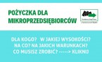 Nabór wniosków o uzyskanie pożyczki dla mikroprzedsiębiorcy