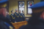 Odsłonięcie posągu św. Floriana na plantach przy kościele św. Antoniego.