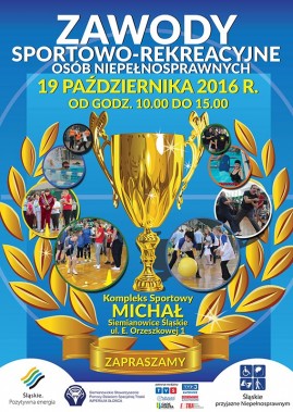 Plakat Zawody Sportowo-Rekreacyjne Osób Niepełnosprawnych