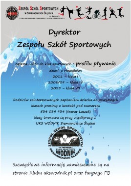 Nabór do Zespołu Szkół Sportowych - plakat