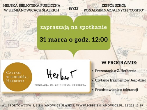 Czytam w podróży Herberta - plakat