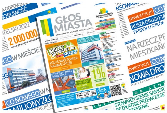 Grafika przedstawiająca lutowe wydanie Głosu Miasta.