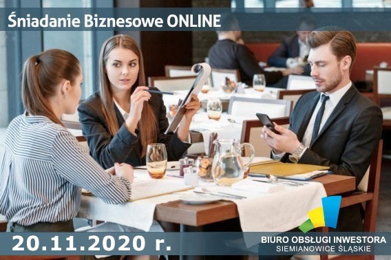 plakat informujący o śniadaniu biznesowym