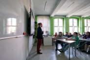 Wykład Łukasza Lamży na temat najnowszych technologii, testów i badań robotów humanoidalnych