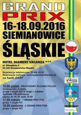 Plakat zapraszający na Turniej Darta