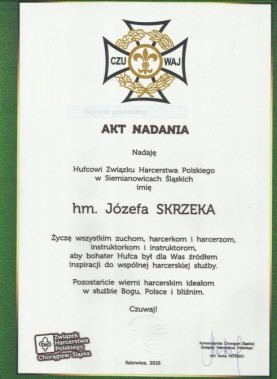 Akt nadania imienia hufcowi