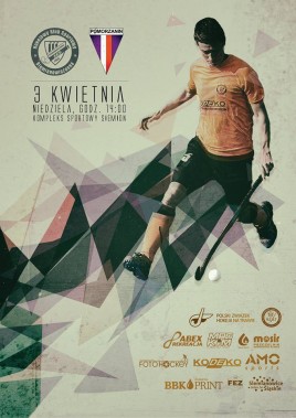 Plakat zapraszajacy na mecz hokeistów na trawie HKS Siemianowiczanki z Pomorzaninem Toruń