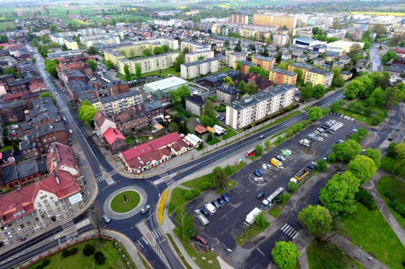 Widok Michałkowic z lotu ptaka