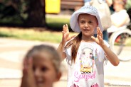 Najmłodsi Siemianowiczanie podczas Święta Czekolady na Rynku Miejskim.