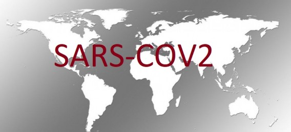 Mapa świata z napisem Sars-Cov2