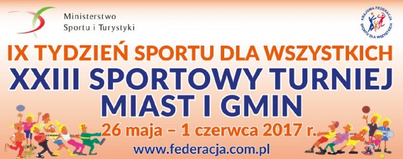 Baner reklamujący XXIII Sportowy Turniej Miast i Gmin