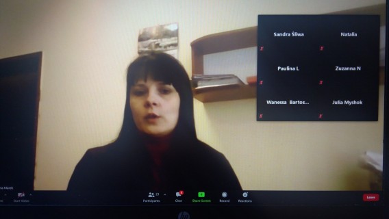 Wykład online prowadzony przez dr Anżelinę Marek