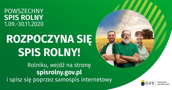 Grafika dotycząca Powszechnego Spisu Rolnego 2020.