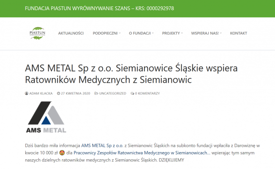 Zbiórka pieniężna dla Siemianowickich Ratowników.