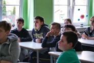 Wykład Łukasza Lamży na temat najnowszych technologii, testów i badań robotów humanoidalnych