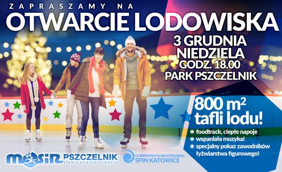 Plakat, otwarcie lodowiska