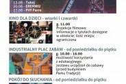 Afisz z programem letnim SCK Parku Tradycji. Zdjęcie szybu Krystyn oraz fotografie obrazujące…