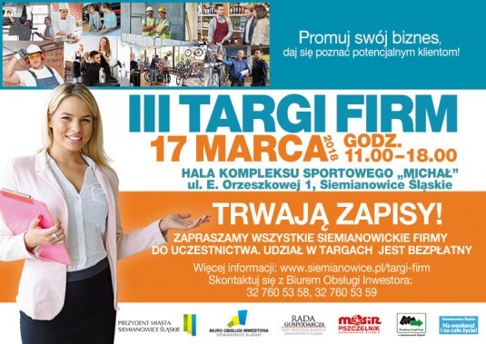 Plakat zapraszający na III Targi Firm w Siemianowicach Śląskich