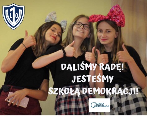 Właśnie nadszedł  certyfikat Szkoły demokracji dla Śniadeka