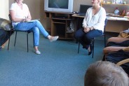 Spotkanie podopiecznych Hostelu OIK z Edytą Monasterską, doradcą zawodowym oraz Wandą Karwel,…