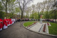 Odsłonięcie posągu św. Floriana na plantach przy kościele św. Antoniego.