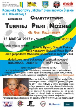Plakat zapraszający na turniej charytatywny "Dla Gosi"