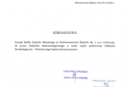 Pismo Zarządu Szpitala Miejskiego